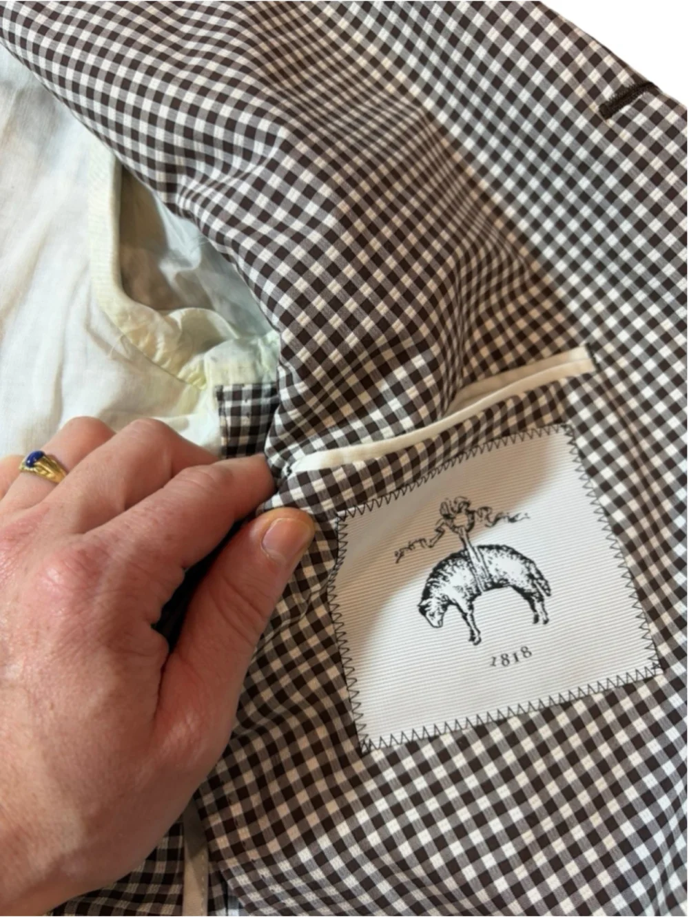 Brooks Brothers Black Fleece Thom Browne Gingham Cotton Silk Blazer BB2
